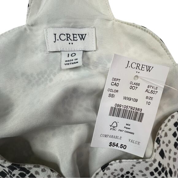 NWT J. Crew Snakeskin Print Scalloped Cami Top 10 Dressy Tank Layer Modern - Picture 10 of 10